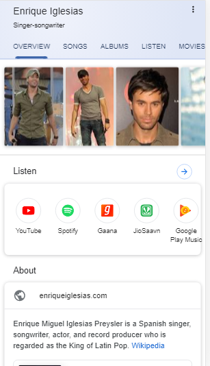 Enrique knowledge panel mobile 